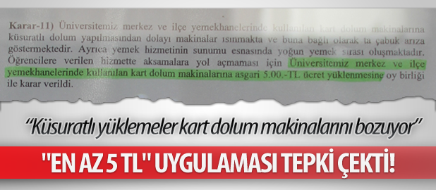 "En Az 5 TL" Uygulaması Tepki Çekti!