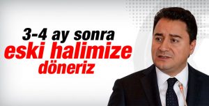 Ali Babacan: 3-4 ay sonra eski halimize geri döneriz