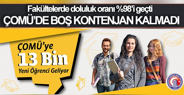 ÇOMÜ’de boş kontenjan kalmadı