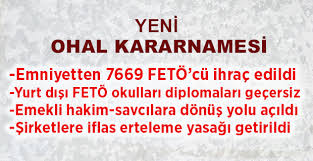 Yeni OHAL Kararnamesi yayınlandı
