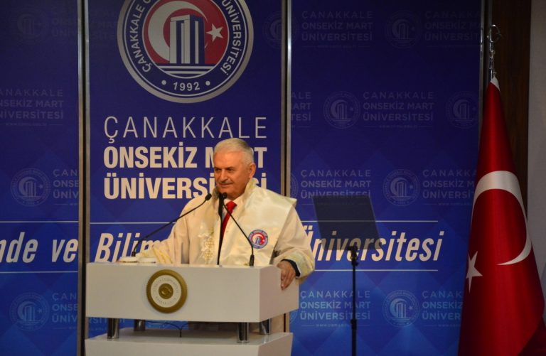 ÇOMÜ’den Başbakan Yıldırım’a Fahri Doktora Ünvanı